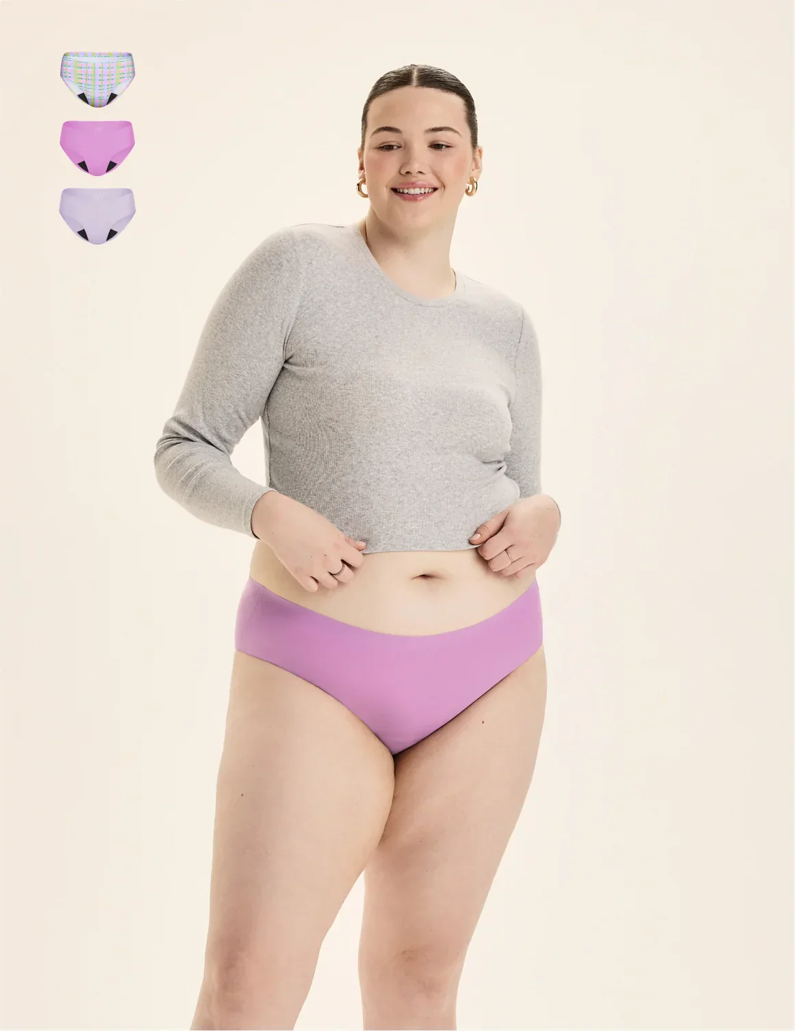 Light Leakproof No-Show Underwear Bikini 3-Pack - Last Call - Image 22