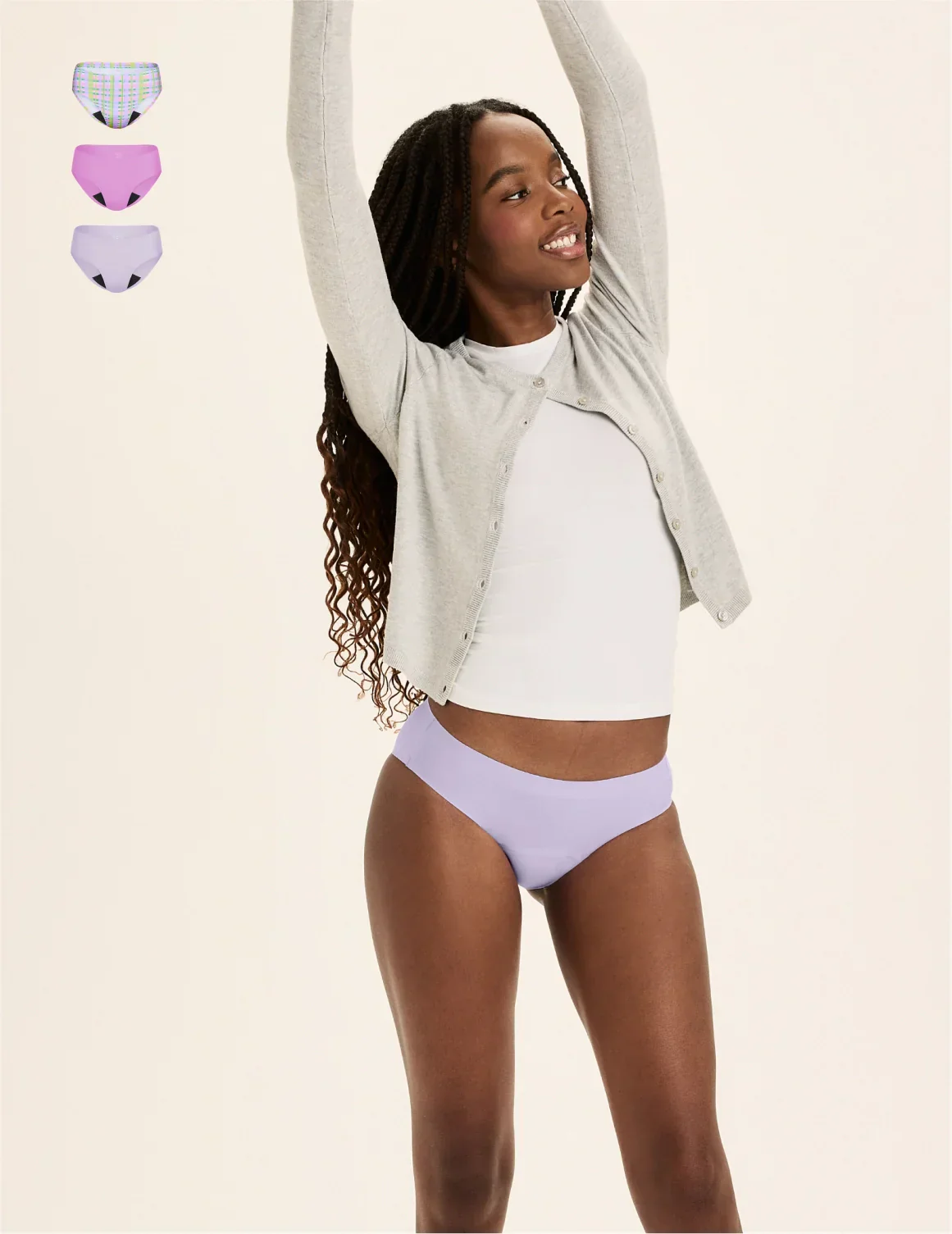 Light Leakproof No-Show Underwear Bikini 3-Pack - Last Call - Image 30